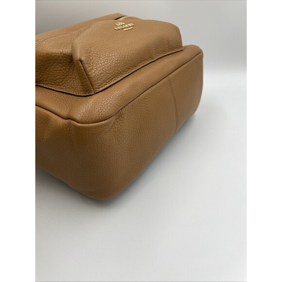 Coach Charlie Tan Pebble Leather Medium Large Backpack Purse Camel Brown CLEAN - Picture 7 of 12